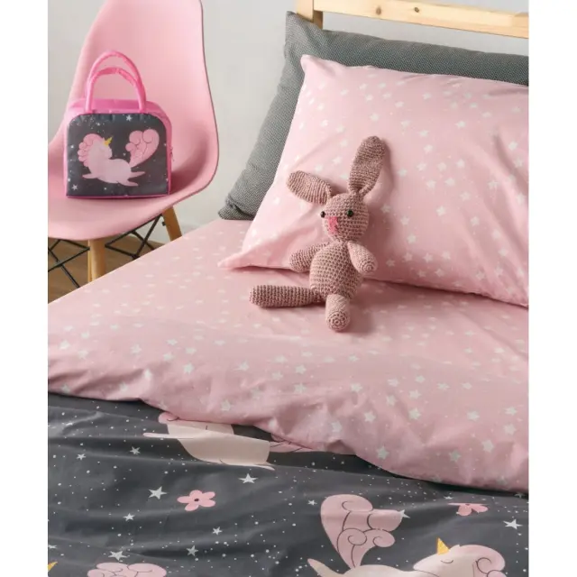 Παιδικό Πάπλωμα Μονό Kentia Nagoya Grey Brown- Pink- White 160x240 2