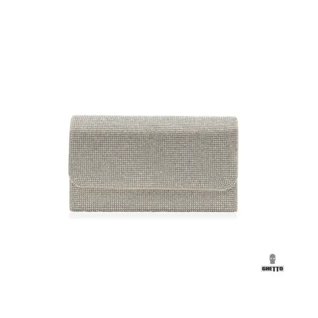 Ghetto Crystal Envelope Clutch with Chain Strap | Elegant Evening Bag Gold