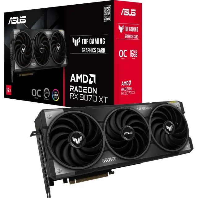 Asus Κάρτα Γραφικών GeForce RX 9070XT TUF GAMING OC Edition 16GB GDDR6 (90YV0L70-M0NA00)