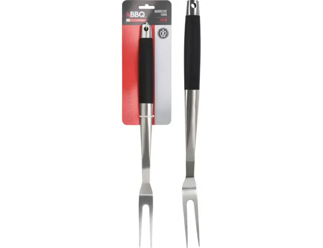 Πιρούνα ΒΒQ (C04000130) Mε αντιολισθητική λαβή TPR, 44cm, από Ανοξείδωτο χάλυβα C04000130