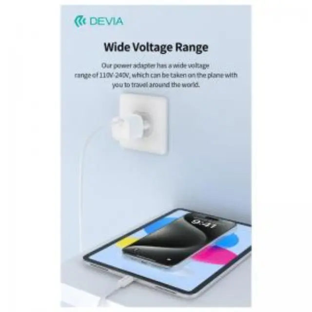 Φορτιστής Ταξιδίου Ταχείας Φόρτισης Devia RLC-543 Mini με Έξοδο USB C GaN PD 20W Extreme Λευκό N69935 3
