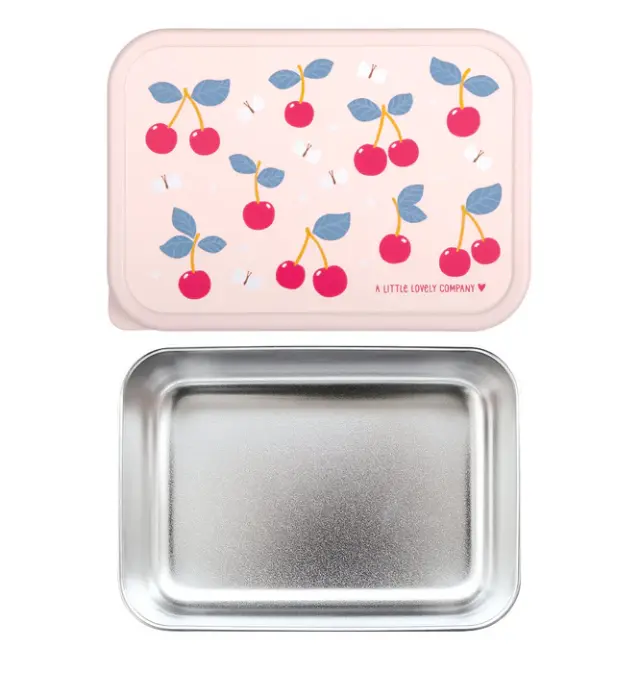 A Little Lovely Company Ανοξείδωτο Δοχείο Φαγητού Lunch Box 900ml - Cherries LBSSCH53 2