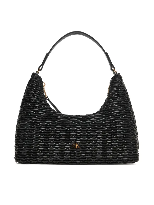 Calvin Klein Γυναικεία Τσάντα Ώμου Pleated Shoulder Bag Μαύρη