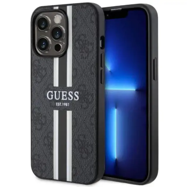 Guess Printed Stripes Back Cover Μαύρο (iPhone 13 Pro)