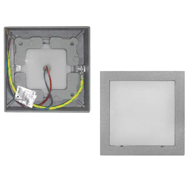 LED ΦΩΤΙΣΤΙΚΟ ΑΛΟΥΜΙΝΙΟΥ ΕΠΙΤΟΙΧΟ TETΡΑΓΩΝΟ 1W ΘΕΡΜΟ ΓΚΡΙ