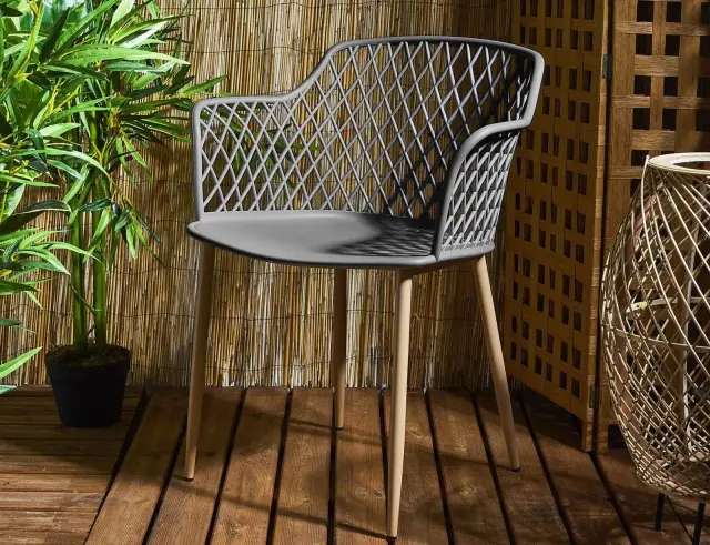 Καρέκλα κήπου Malaga Home Deco Factory με διαστάσεις 54.1x62.2x80cm - Grey HDO2240F