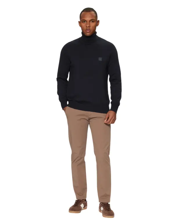 Hugo Boss - Ανδρικό Πλεκτό Πουλόβερ Ζιβάγκο Akiro S 50527573-404 Σκούρο Μπλε 3