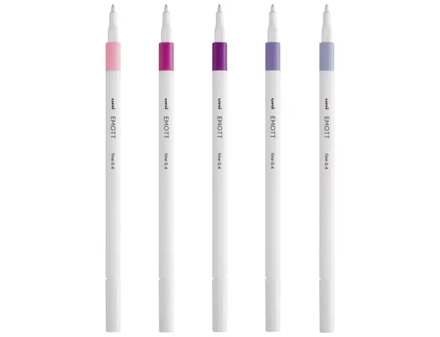 Μαρκαδόροι Σχεδίου Uni-Ball Floral Emott με πάχος μύτης 0.4mm - 5 τεμάχιαEMOTT 5P SET FLORAL COLOURS 3
