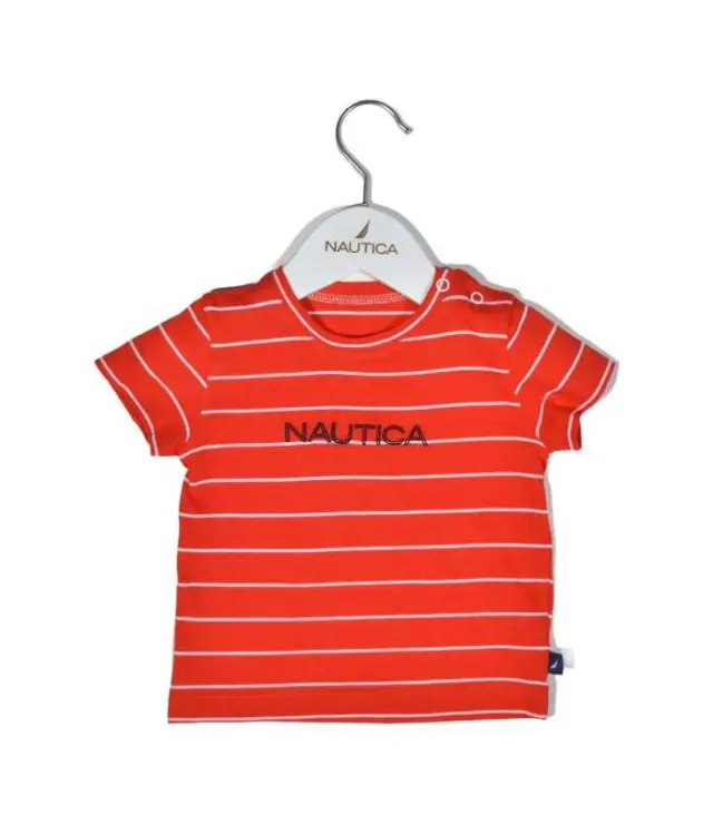 Nautica Des.16 T-Shirt Jersey Organic Κόκκινο Ριγέ 86cm 12-18 μηνών