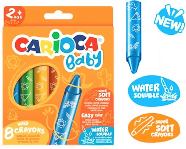 Carioca Baby Κηρομπογιές Super Soft 8τμχ (2+ ετών) 42892