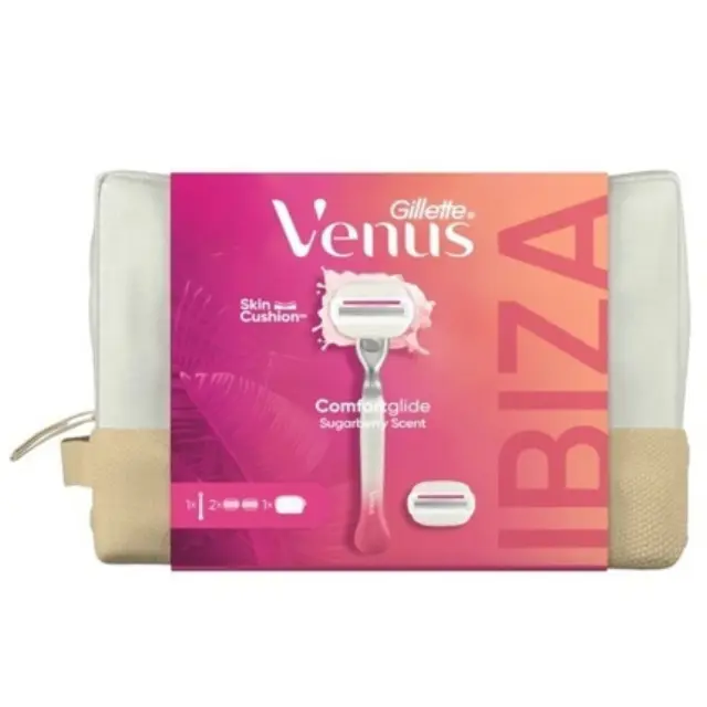 Gillette Venus Promo Comfortglide Sugarberry Scent Ξυριστική Μηχανή, 1τεμ, Ανταλλακτικές Κεφαλές, 2τεμ & Νεσεσέρ, 1σετ