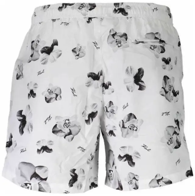 Karl Lagerfeld - Ανδρικό Μαγιό Σορτς με Σχέδια KL20MBM12-WHITE Λευκό - S 2