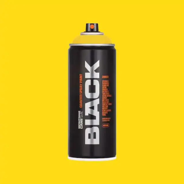 Montana Black Spray Paint 400ml BLK-1025 Kicking Yellow