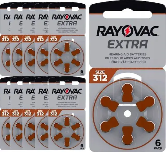 Rayovac Extra 312 μπαταρίες ακουστικών βαρηκοΐας 1.4V 60τμχ