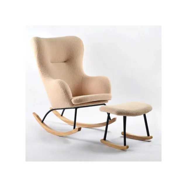 Κουνιστή Πολυθρόνα Θηλασμού Baby Adventure Teddy Beige Μεταλ/Ξυλίνα Πόδια BR78615
