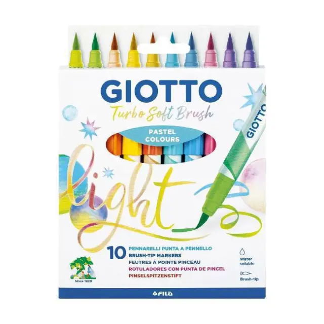 Giotto Μαρκαδόροι Πινέλο Turbo Soft Brush Pastel 10 χρώματα (426900)