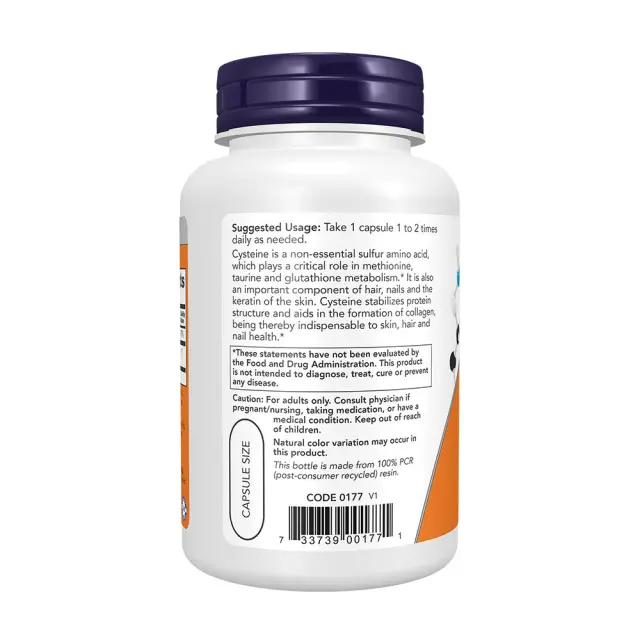 Now Foods L-Cysteine 500 mg 3
