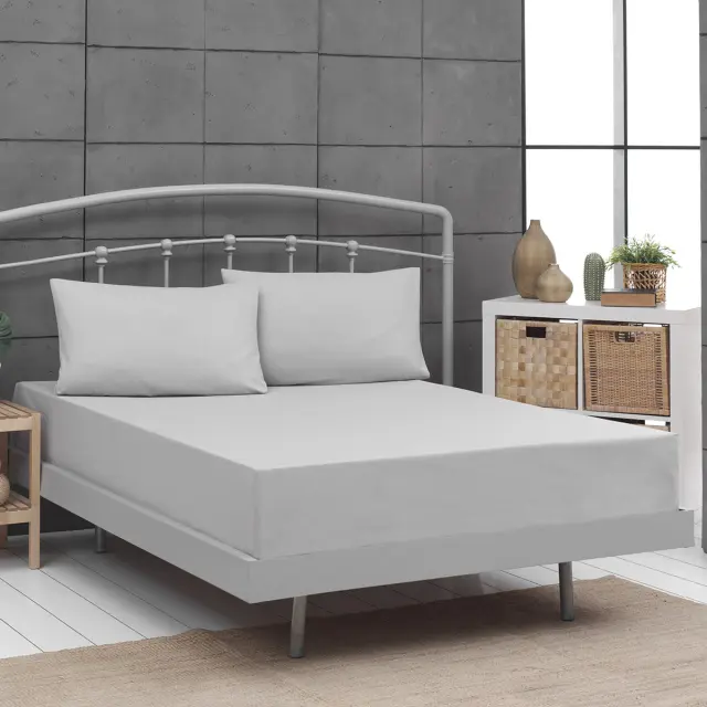 Σεντόνι 265x270 King Size Beauty Home Art 1999 100% βαμβακερόΧωρίς Λάστιχο- Γκρι