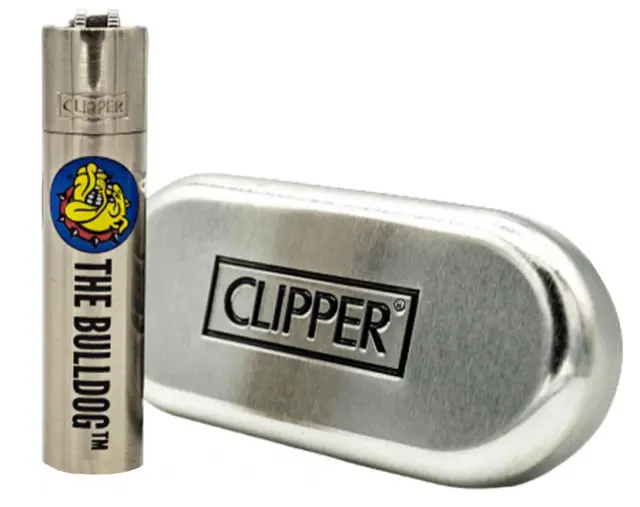 Clipper Αναπτήρας Μεταλλικός Μεγάλος Ασημί - The Bulldog Amsterdam