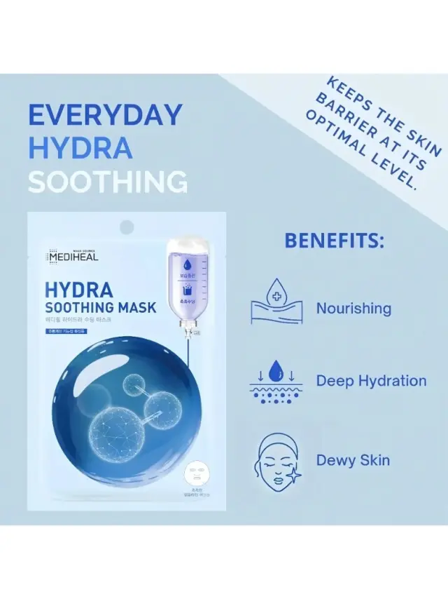 Mediheal Hydra Soothing Sheet Mask Καθημερινή Υφασμάτινη Μάσκα Ενυδάτωσης 20ml 2