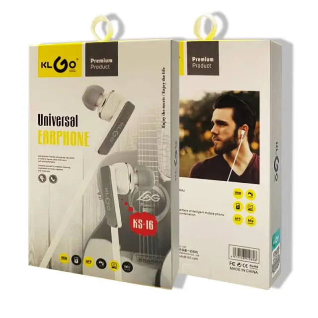 KLGO KS-16 In-ear Handsfree με Βύσμα 3.5mm Λευκό