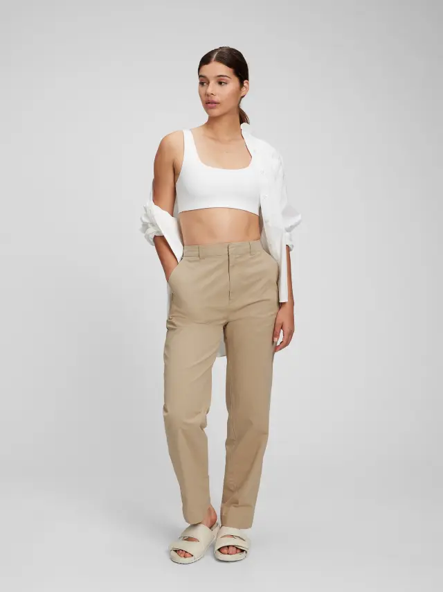 Μπεζ Straight Up Khaki Παντελόνι με Washwell khaki tan - 0