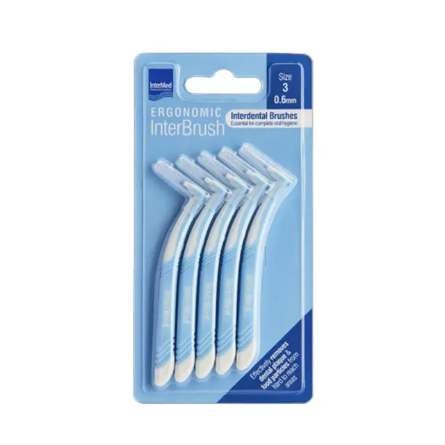 Intermed Ergonomic Interbrush Μεσοδόντια Βουρτσάκια Μπλε Size 3 - 0.6mm, 5τεμ