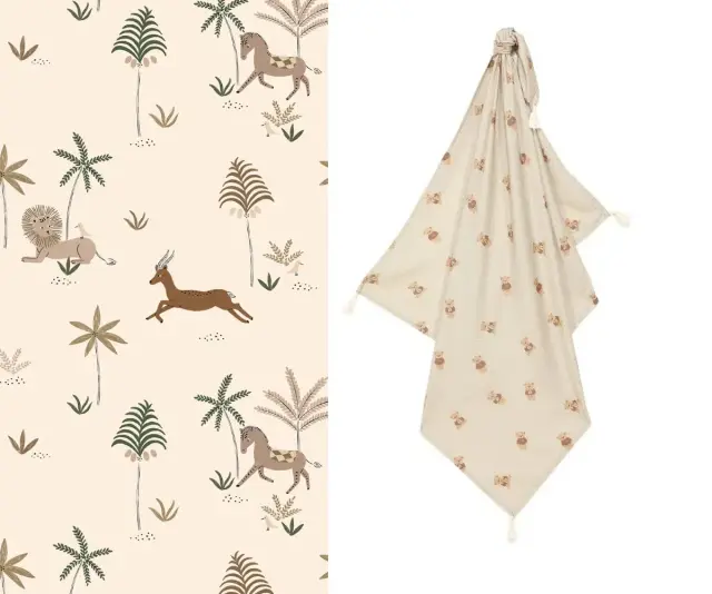 Bamboo Κουβερτα Swaddle Little Savannah 100x120