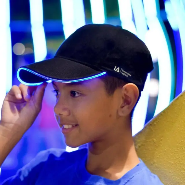 Illuminated Led Light Up Baseball Cap Black-Electric Blue - One Size 2