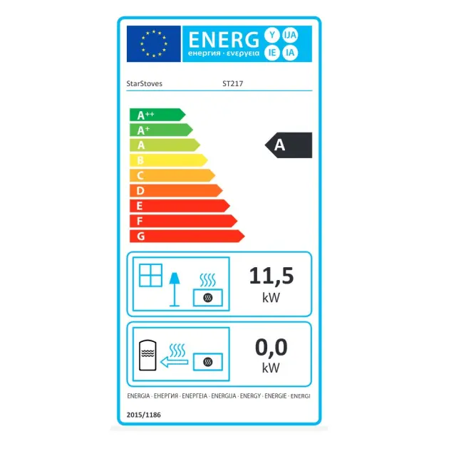 Starstoves ST217 Μεταλλική Ξυλόσομπα με Φούρνο 11.5kW Μαύρη 2