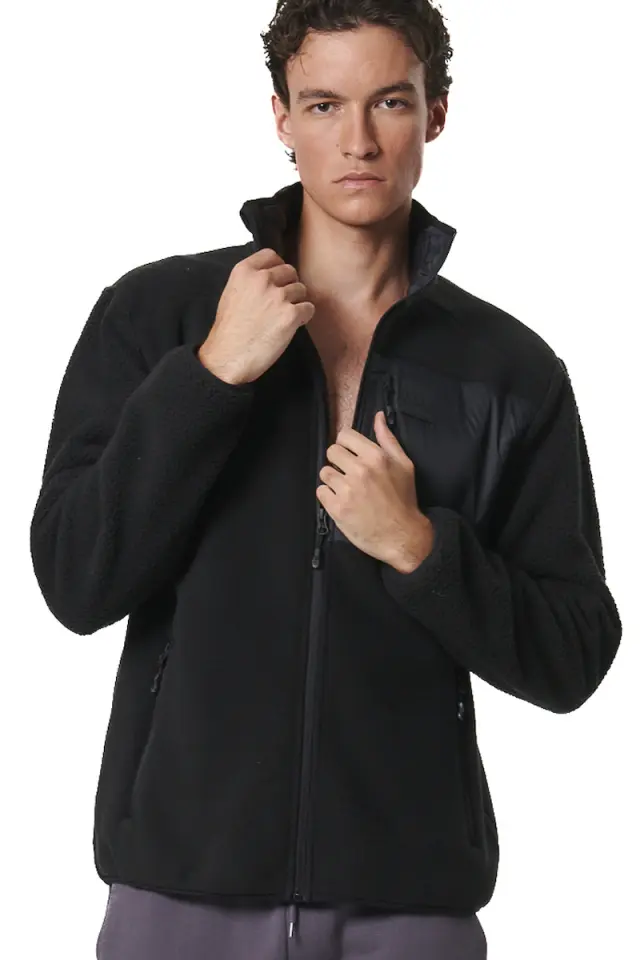 Body Action Sherpa Fleece Jacket Black 073531-01 - S