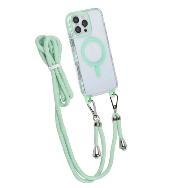 TUNIQ iPhone 16 Pro Max Back cover case - neck cord -TPU+PC - Green