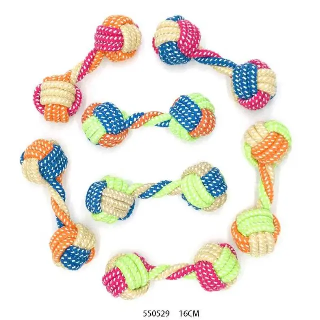 Παιχνίδι σκύλου σχοινί με μπάλες - 16cm - 12pcs - 550529 2