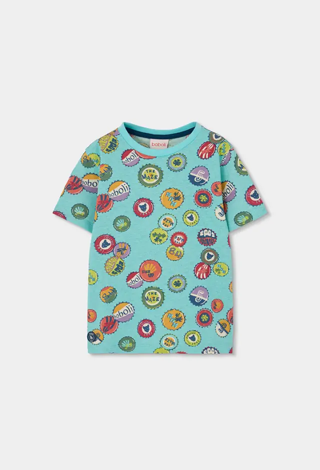 Boboli Knit t-shirt με τύπωμα για αγόρι 523077-9864