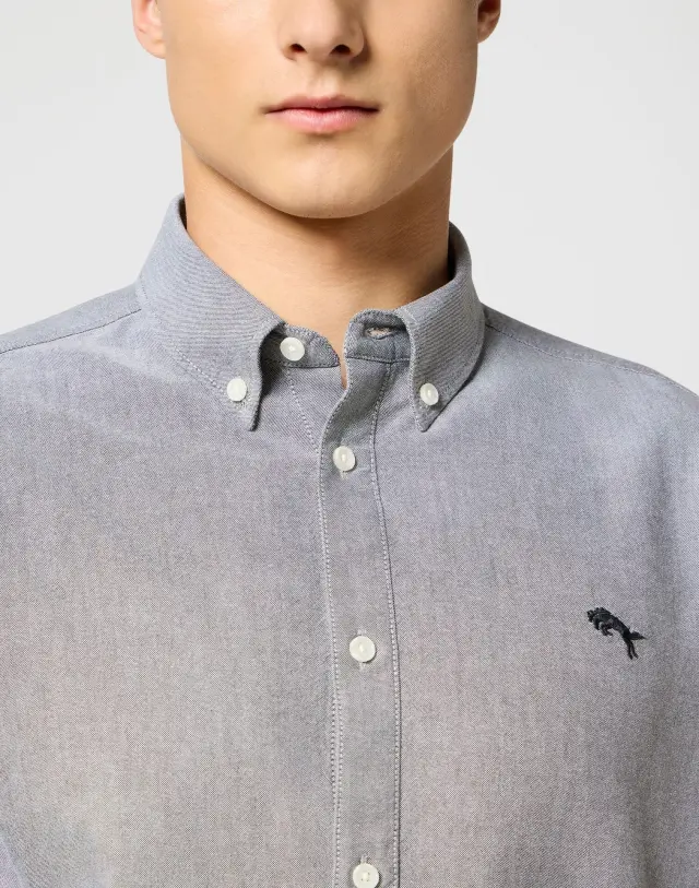 Wrangler Ανδρικό Πουκάμισο Oxford 112357230 – Grey - 3XL 3