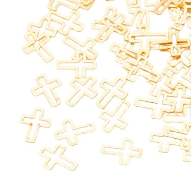 Μεταλλικά Διακοσμητικά - Micro Cross Golden 4.5x3x0.1mm ~145τεμ (~1gr)