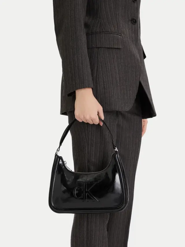Γυναικεία Τσάντα Ώμου Calvin Klein LV04F3332G-UB1 Μαύρη Μαύρο - One Size 2