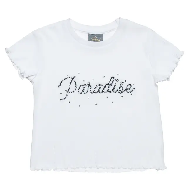 Μπλούζα ριμπ ανάγλυφο κέντημα και στρας