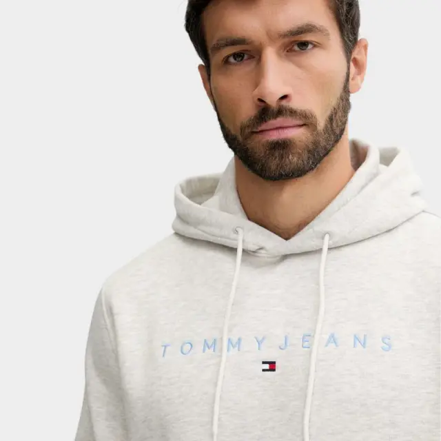 Tommy Hilfiger - Ανδρικό Φούτερ με Κουκούλα και Τσέπες DM0DM20746-P09 Γκρι Ανοιχτό - 2XL 3
