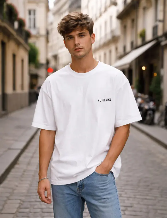 T-shirt Noshame® Oversized Λευκό με τύπωμα - 142609 - XXL 2