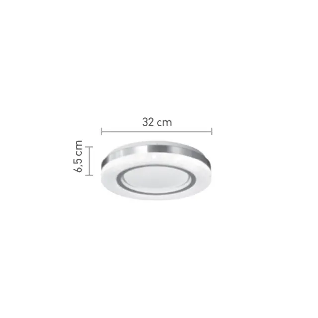 InLight Πλαφονιέρα οροφής LED 20W 3CCT από λευκό και ασημί ακρυλικό D:32cm (42016-C) 3