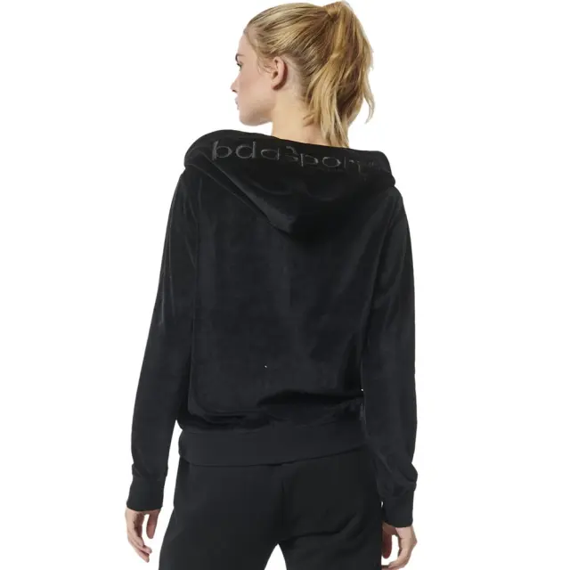 Body Action Velour Hoodie Jacket (071319-01-Black) - Μαύρο 3
