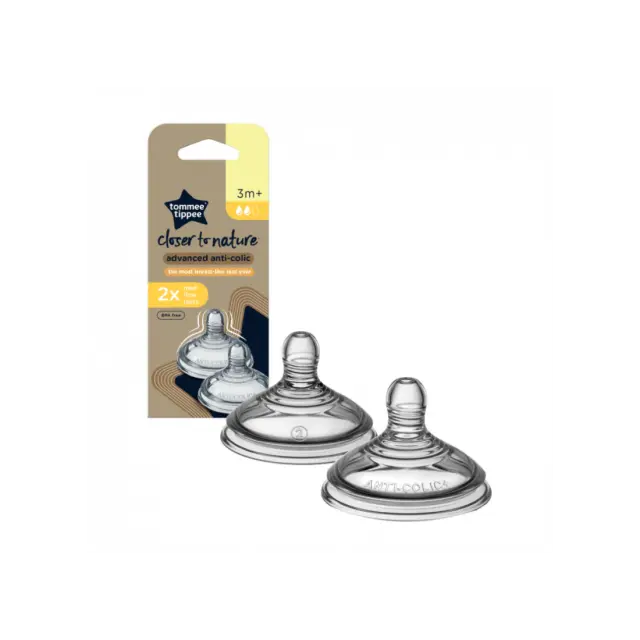 TOMMEE TIPPEE Closer to Nature Θηλές από Σιλικόνη Μεσαίας Ροής για 3+ μηνών 2τμχ