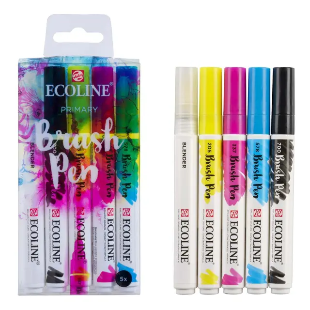 Σετ Μαρκαδόροι Talens Ecoline 5 Χρώματα (Βασικά)