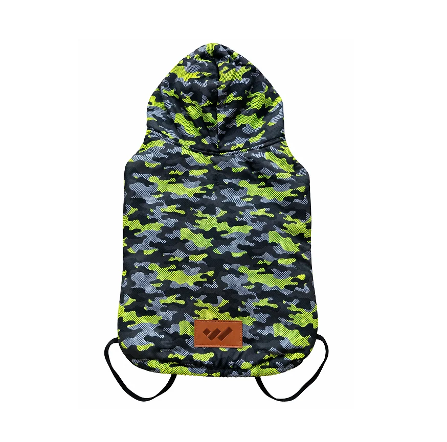 Αδιάβροχο Παλτό Σκύλου WOOF MODA Camouflage με Κοτλέ Επένδυση – XXL 44cm