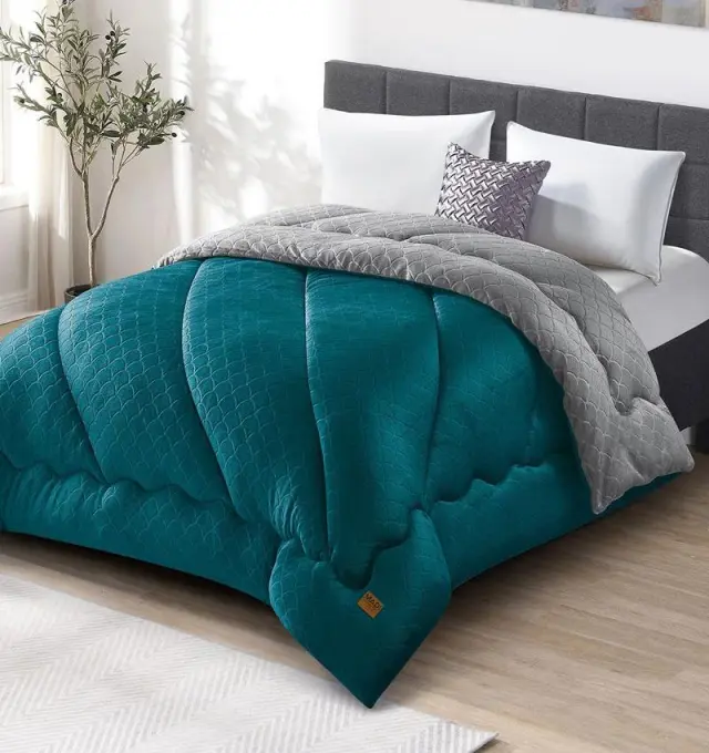 Κουβερτοπάπλωμα King Size (240x260) LUNORA PETROL MADI