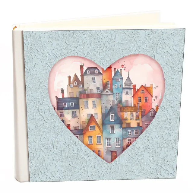 Άλμπουμ my album hearts - village boho style με ριζόχαρτο 35x35cm και κουτί άλμπουμ