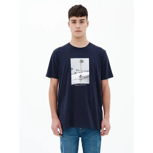 Emerson Surfer Collage T-Shirt (221.EM33.92-Navy Blue) - Μπλέ