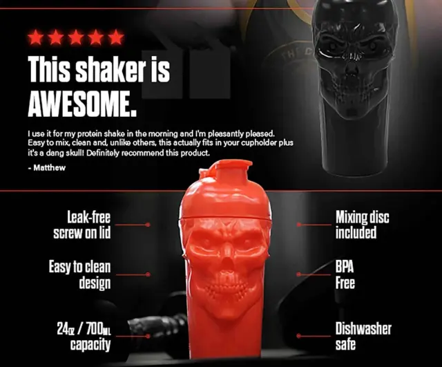 The Curse! Skull Shaker 700ml JNX Sports Red