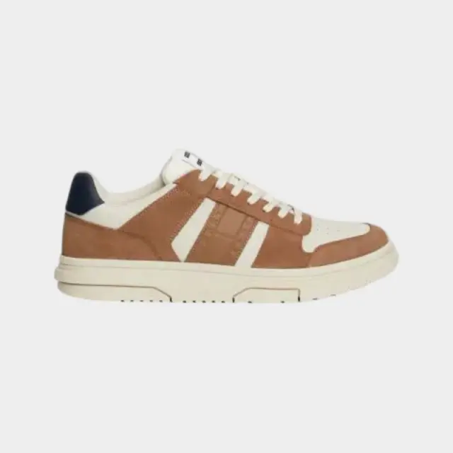 Tommy Hilfiger - Ανδρικά Sneakers The Brooklyn Mixed Texture Suede Trainers EM0EM01457-GWE Μπεζ - 45
